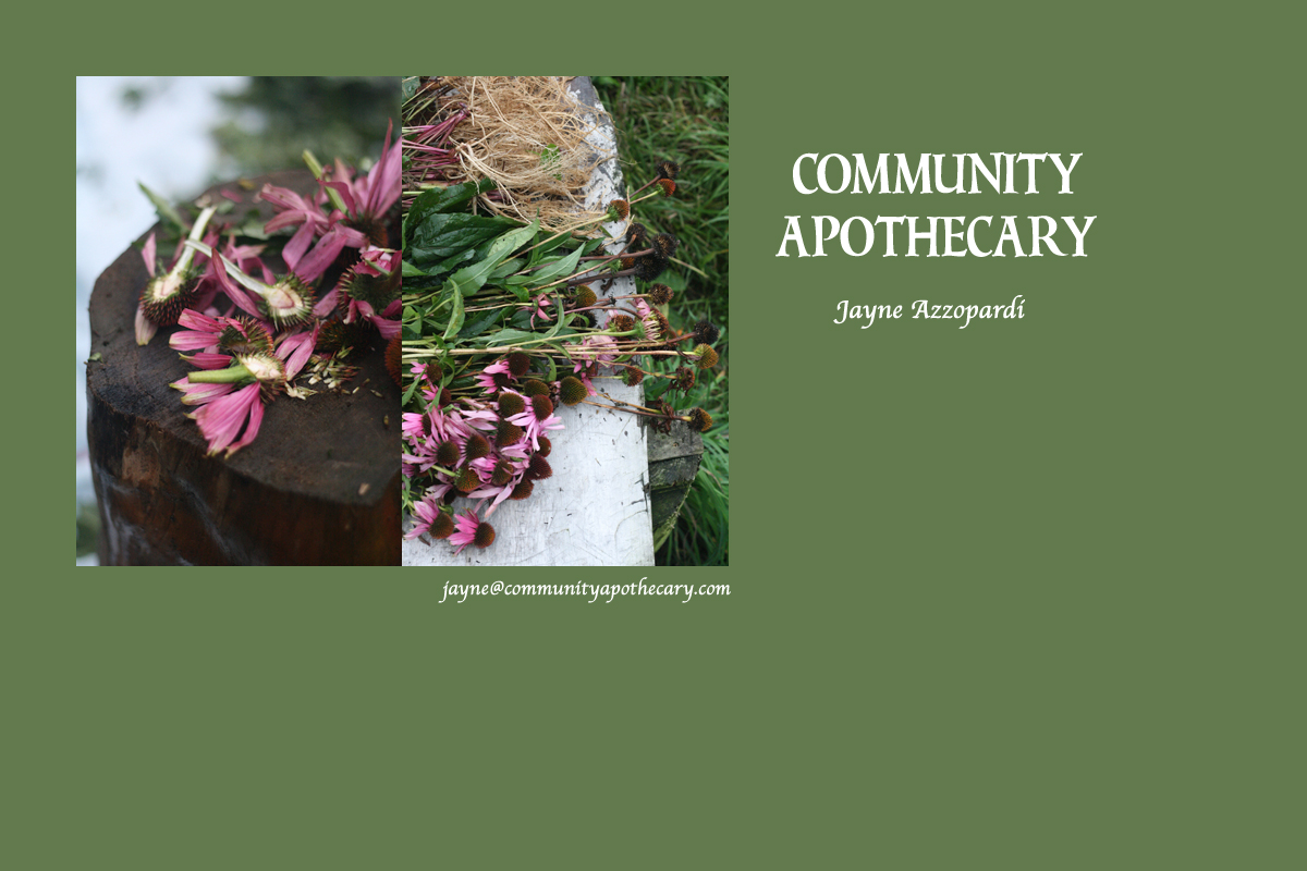 Community Apothecary Jayne Azzopardi. Jayne@communityapothecary.com